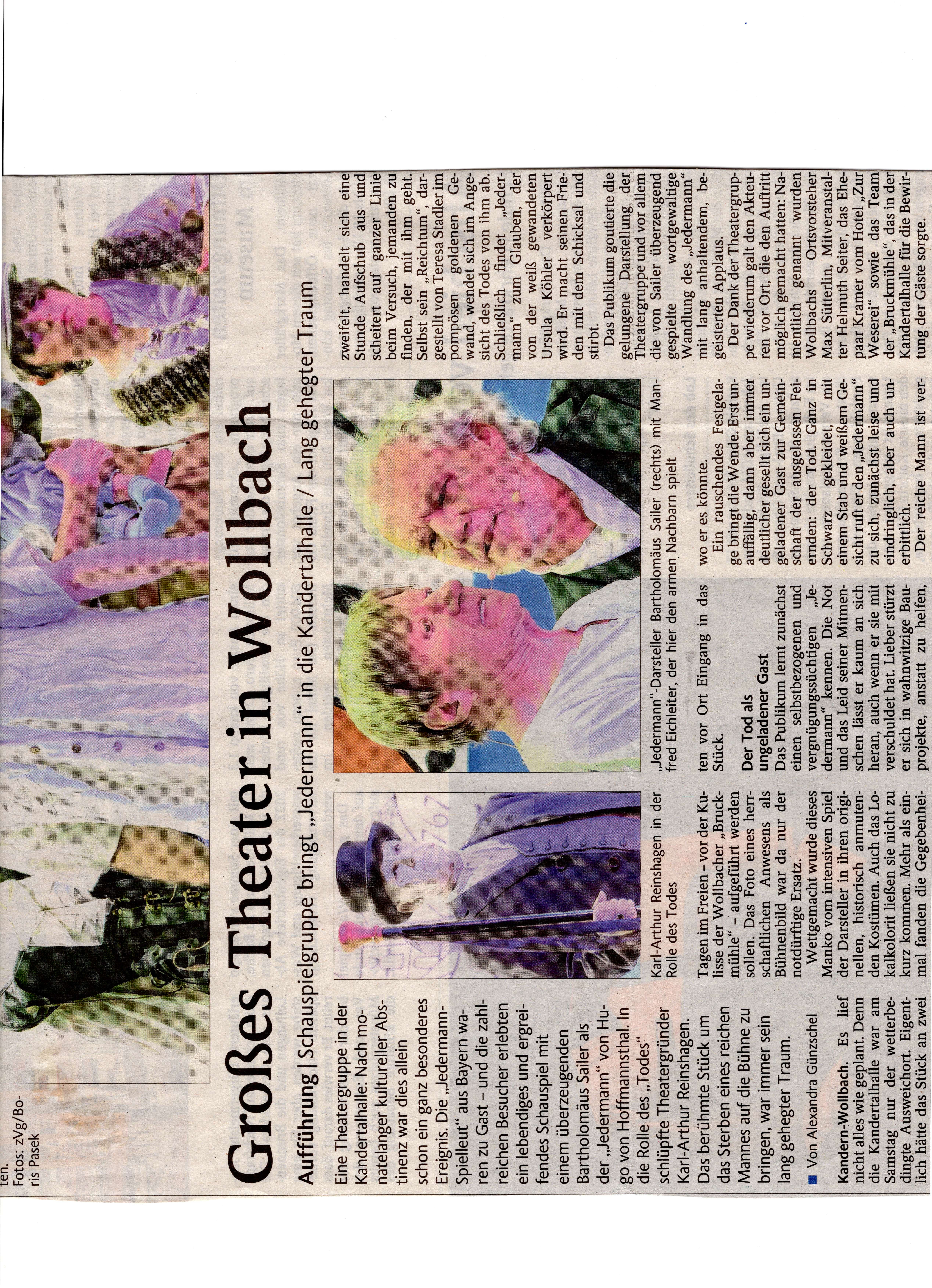 Oberbadische Zeitung vom 9.8.2021